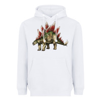 White Stegosaurus Heavyweight Hoodie - LillyAllenDesigns