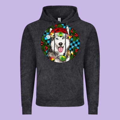 Christmas Husky Vintage Hoodie Designed By Ranaportraitstore