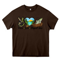 Chocolate Brown Camouflage Peace Love Striped Bass Heavy Core Tee - LillyAllenDesigns