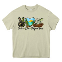 Mossy Camouflage Peace Love Striped Bass Heavy Core Tee - LillyAllenDesigns