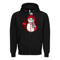 Black christmas snowman Zipper Hoodie - JahusDesignShop