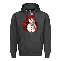 Charcoal Heather christmas snowman Zipper Hoodie - JahusDesignShop