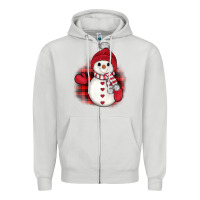 Dove Grey christmas snowman Zipper Hoodie - JahusDesignShop