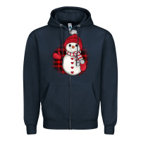 Navy christmas snowman Zipper Hoodie - JahusDesignShop
