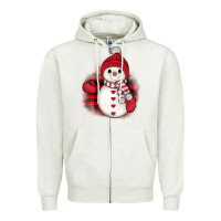 Oatmeal Heather christmas snowman Zipper Hoodie - JahusDesignShop