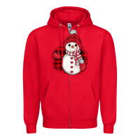 Red christmas snowman Zipper Hoodie - JahusDesignShop
