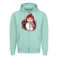 Christmas Snowman Zipper Hoodie | Teevron