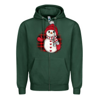 Sports Green christmas snowman Zipper Hoodie - JahusDesignShop
