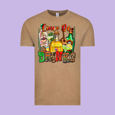 Cinco De Drinko Vintage Tee Designed By Zillion Design Studio