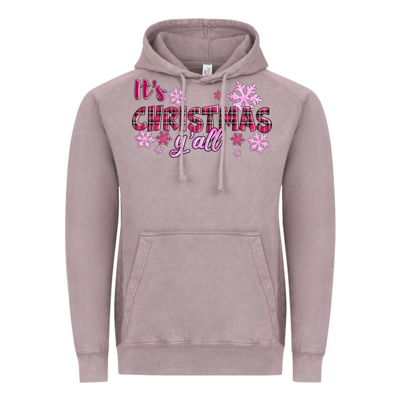 It's Christmas Y'all Season Pink Christmas Vintage Hoodie by RanaPortraitStore | Teevron