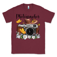 Burgundy photographer floral butterfly film roll vintage camera Classic Tee - FaDigitalArtStudio