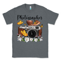 Charcoal Heather photographer floral butterfly film roll vintage camera Classic Tee - FaDigitalArtStudio
