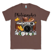 Chestnut photographer floral butterfly film roll vintage camera Classic Tee - FaDigitalArtStudio