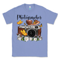 Colony Blue photographer floral butterfly film roll vintage camera Classic Tee - FaDigitalArtStudio