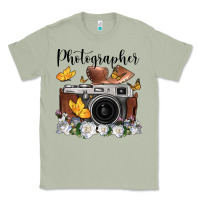 Matcha photographer floral butterfly film roll vintage camera Classic Tee - FaDigitalArtStudio