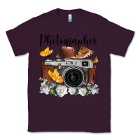 Plum photographer floral butterfly film roll vintage camera Classic Tee - FaDigitalArtStudio