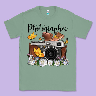 Photographer Floral Butterfly Film Roll Vintage Camera Classic Tee Designed By Fadigitalartstudio
