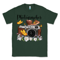 Sports Green photographer floral butterfly film roll vintage camera Classic Tee - FaDigitalArtStudio