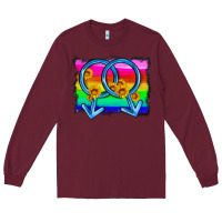 Burgundy lgbtq gender gay symbol Long Sleeve Tee - HRA Design Shop
