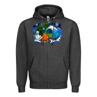 Charcoal Heather winter camping with camp fire Zipper Hoodie - AdoDesignShop
