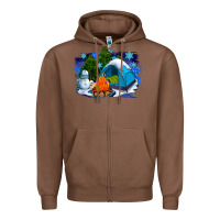 Chestnut winter camping with camp fire Zipper Hoodie - AdoDesignShop