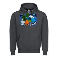 Smoke winter camping with camp fire Zipper Hoodie - AdoDesignShop
