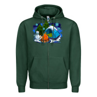 Sports Green winter camping with camp fire Zipper Hoodie - AdoDesignShop