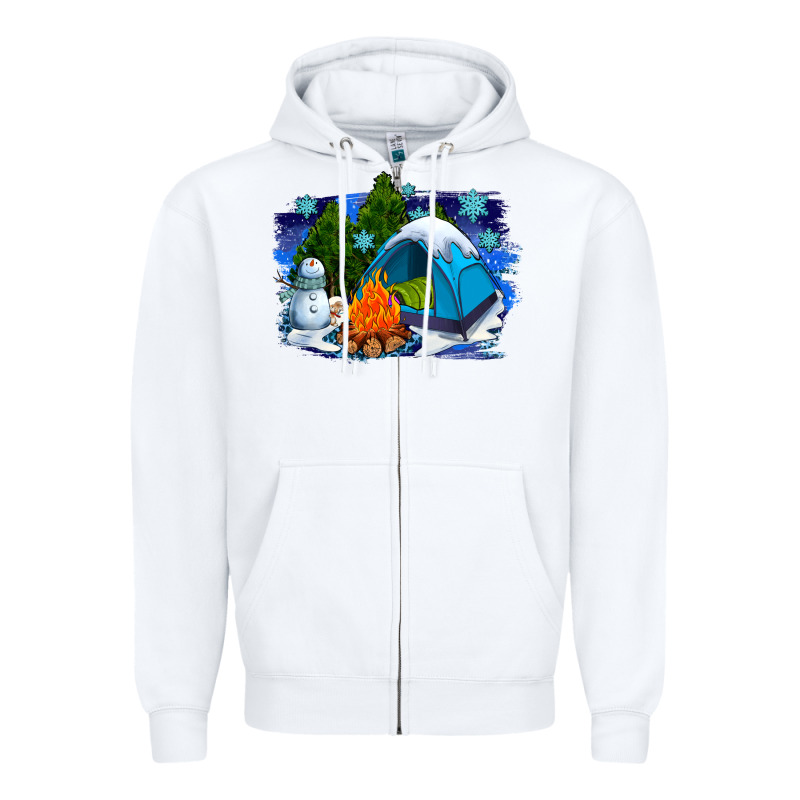 Winter Camping With Camp Fire Zipper Hoodie by AdoDesignShop | Teevron