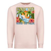 Pale Pink find me under the palms Premium Sweatshirt - MaliasSmallBusiness