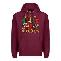 Burgundy have a holly jolly christmas Premium Hoodie - MaliasSmallBusiness
