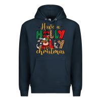 Navy have a holly jolly christmas Premium Hoodie - MaliasSmallBusiness