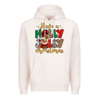 Pale Pink have a holly jolly christmas Premium Hoodie - MaliasSmallBusiness