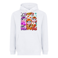 White Happy Hallothanksmas unicorns Heavyweight Hoodie - NancyCooperArtShop