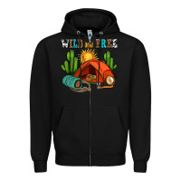 Black wild and free camp Zipper Hoodie - AdoDesignShop
