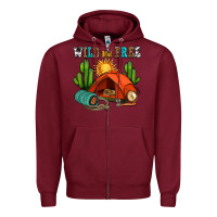 Burgundy wild and free camp Zipper Hoodie - AdoDesignShop