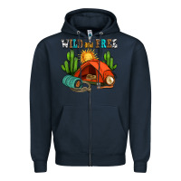 Navy wild and free camp Zipper Hoodie - AdoDesignShop