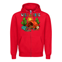 Red wild and free camp Zipper Hoodie - AdoDesignShop