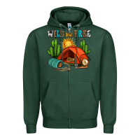 Sports Green wild and free camp Zipper Hoodie - AdoDesignShop