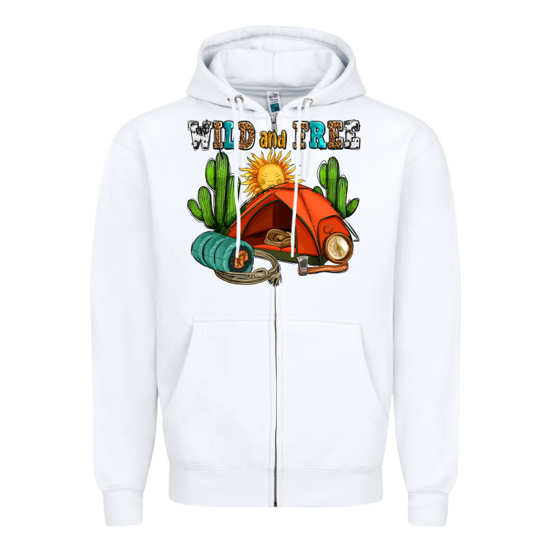 Wild And Free Camp Zipper Hoodie by AdoDesignShop | Teevron