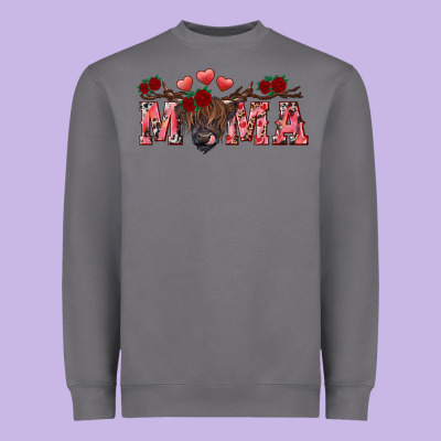 Heavyweight Sweatshirt Valentine's day mama black highland cow