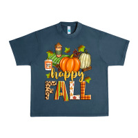 Midnight Navy happy fall Urban Heavy Tee - Zillion Design Studio