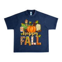 Navy happy fall Urban Heavy Tee - Zillion Design Studio