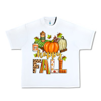 White happy fall Urban Heavy Tee - Zillion Design Studio