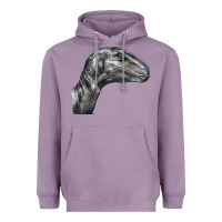 Lavender Velociraptor Face Heavyweight Hoodie - LillyAllenDesigns