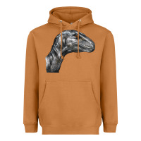 Velociraptor Face Heavyweight Hoodie | Teevron