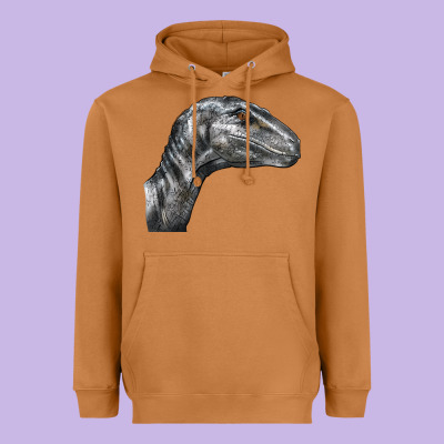 Velociraptor Face Heavyweight Hoodie Designed By Lillyallendesigns