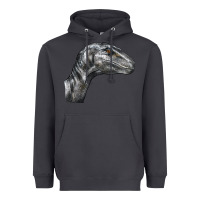 Smoke Velociraptor Face Heavyweight Hoodie - LillyAllenDesigns