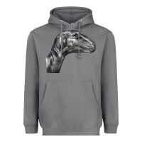 Storm Velociraptor Face Heavyweight Hoodie - LillyAllenDesigns