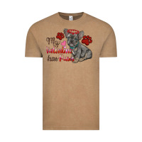 Vintage Coffee my valentine has paws french bulldog Vintage Tee - RanaPortraitStore