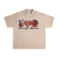 French Oak peace love america Urban Heavy Tee - BarkalooDesign